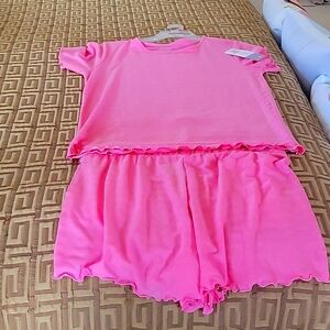 Ladies 2 piece sleepwear  pink 1x